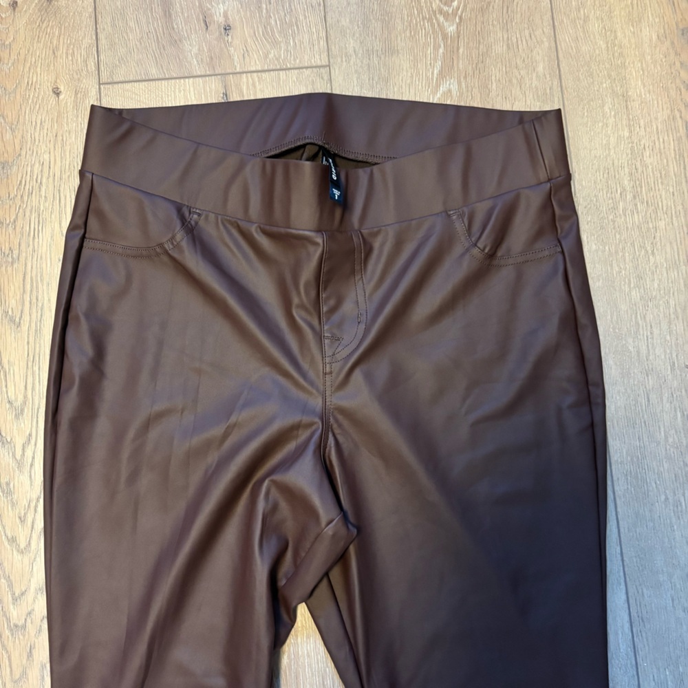Torrid Brown Flare Leather Pants - Picture 5 of 7